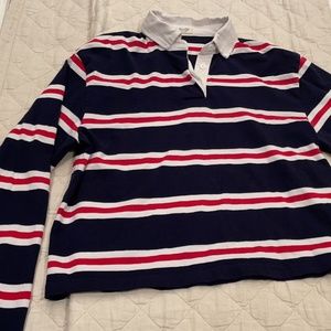 Brandy Melville striped long sleeve polo